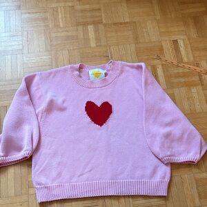 Kerri Rosenthal Pink Heart Knit Sweater -